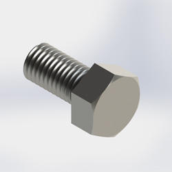 Bolt, M10x20mm, hex, full thrd, SS (Each)