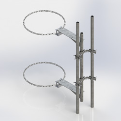 Single 2ft chain mount with two 7ft mast (Each)