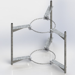 Triple chain mount stand-off, 2-3/8 O (Each)