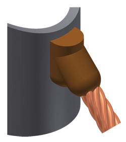 #2 STR to 1.5in-4in OD vertical steel pi (Each)