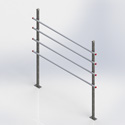 H-frame, 4-level w/(2)10.5ft footed post (Each)