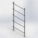 H-frame, 5-level w/(2)10.5ft footed post (Each)