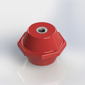 insulator,red hex, 1/4x 1-1/2in stud (Each)